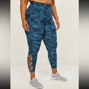 Lane Bryant Blue Patterned Leggings